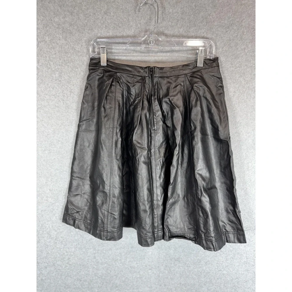Bishop‎ + Young Skirt Womens Medium Faux Leather Pleated A-Line SKW0226 Chic